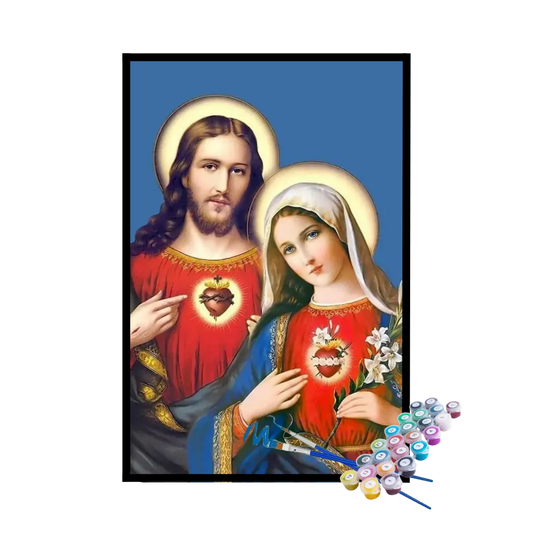 Kit de Pintura Numerada - Senhora e Jesus