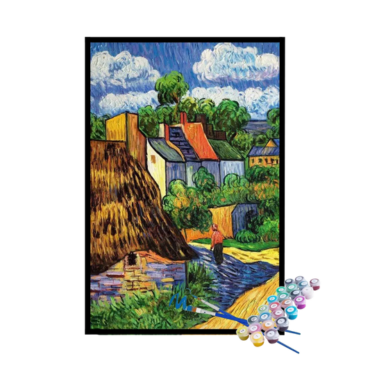 Kit de Pintura Numerada - Casas em Auvers Van Gogh