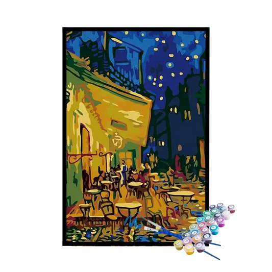 Kit de Pintura Numerada - Terraço do Café à Noite