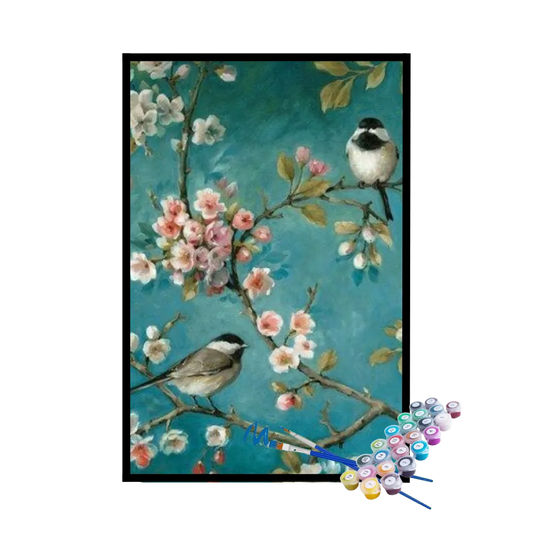 Kit de Pintura Numerada - Pássaro e Flores